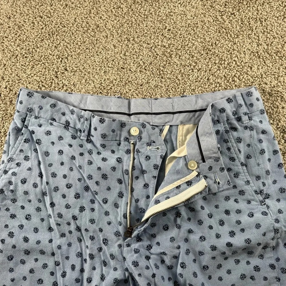 Vintage Polo Ralph Lauren Golf Shorts Mens 33 Blue Ladybug Print Chino 9